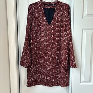 Burgundy Cheetah Print Women's Dress